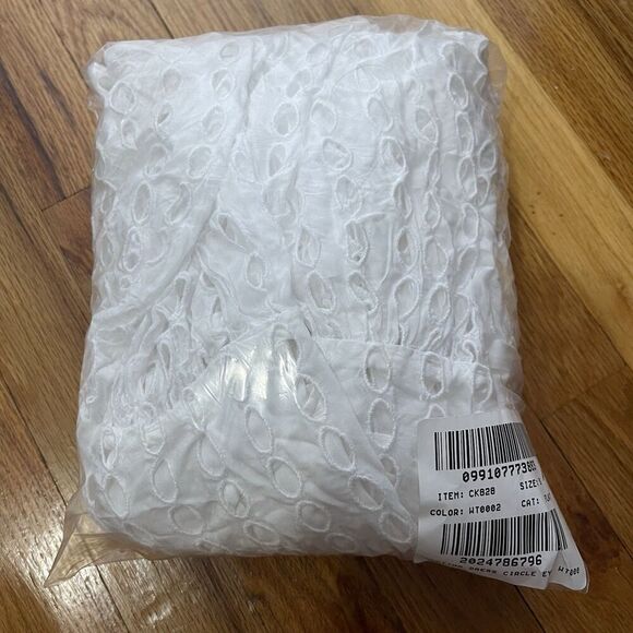 J.CREW Oval Eyelet Midi Dress Size Small White NEW Casual Preppy Bride CK828 - Picture 11 of 15